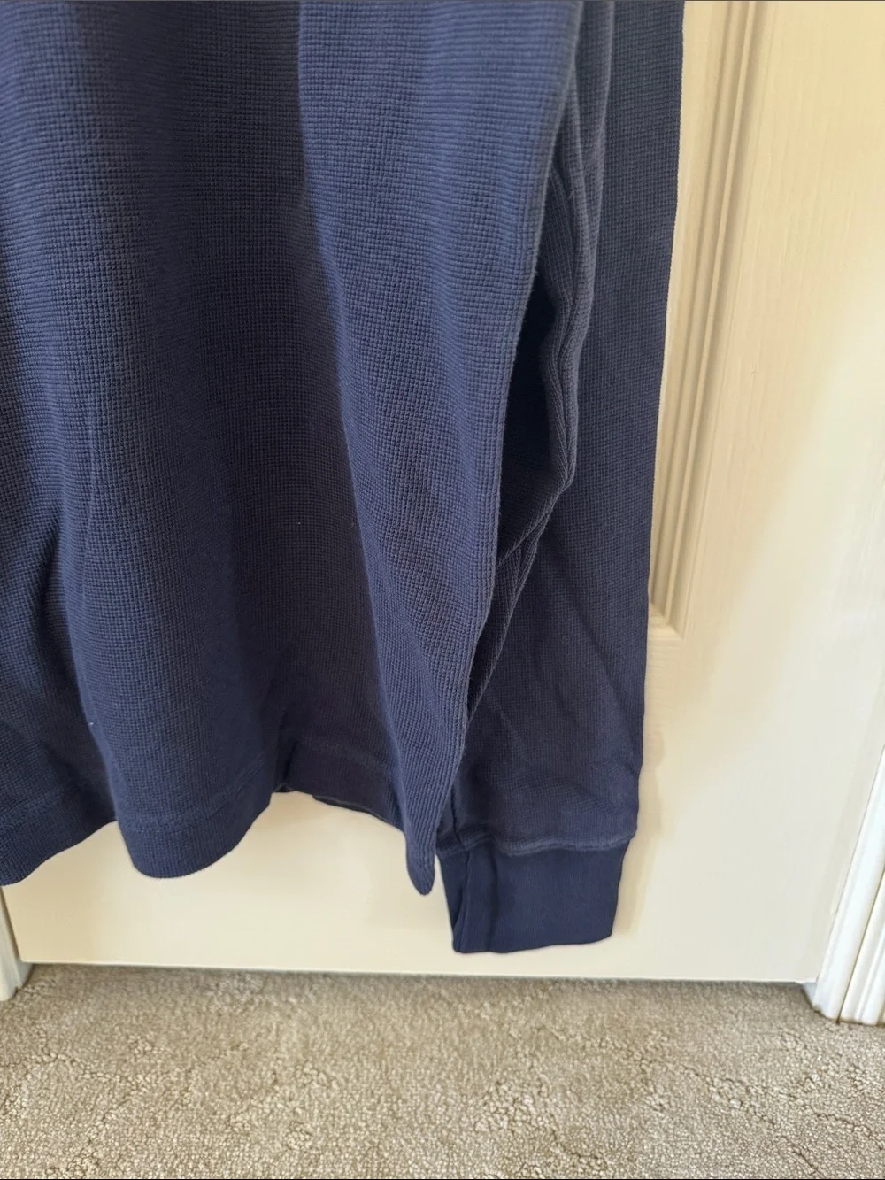 Banana Republic Navy Long-Sleeve Hooded Pullover with Gray Trim